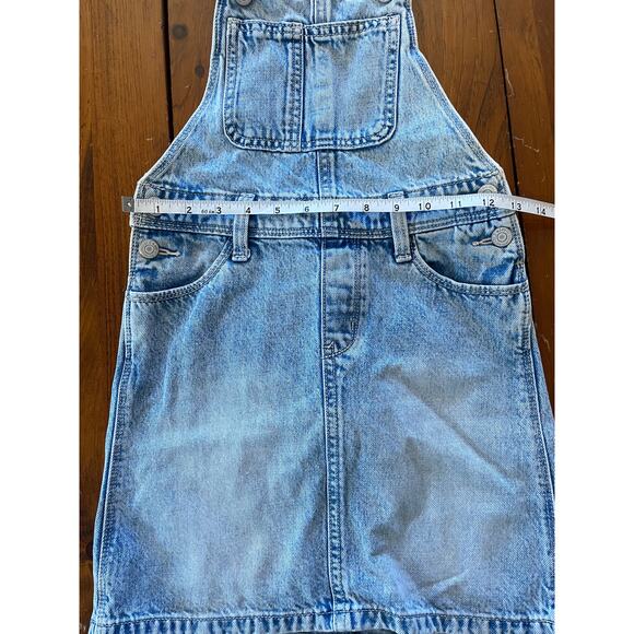 Old Navy Girls Medium Overall Denim Dress Adjustable Straps Light Wash Pockets - Picture 5 of 13